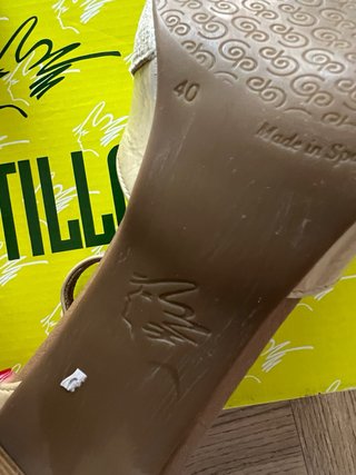 Sandalias Pitillos Tacón 8cm Talla 40 Beige