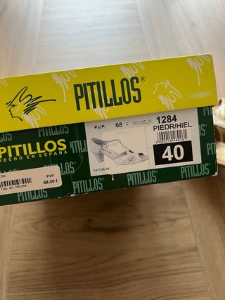 Sandalias Pitillos Tacón 8cm Talla 40 Beige