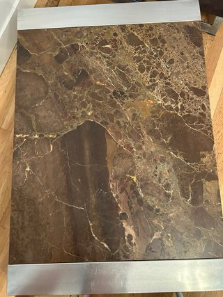 Mesa de centro mármol, metal y cristal
