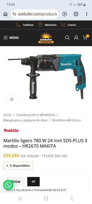 Taladro percutor Makita 780W