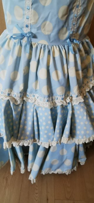 Vestido Flamenca Lunares Azul