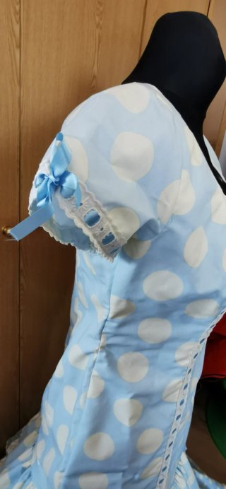 Vestido Flamenca Lunares Azul