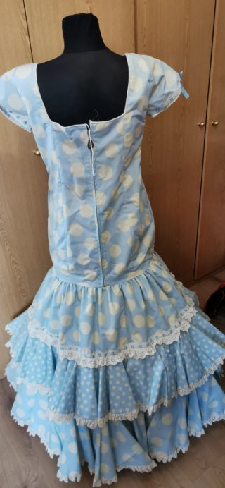 Vestido Flamenca Lunares Azul