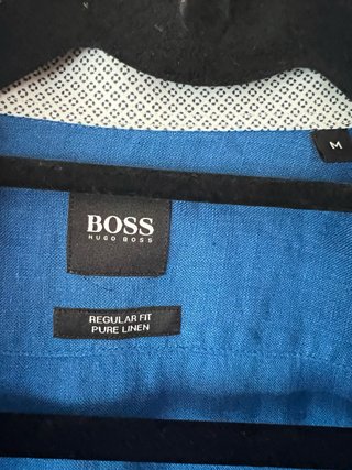 Camisa Lino Hugo Boss Azul