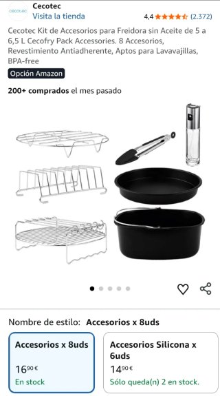 Cecotec Kit de Accesorios para Freidora sin Aceite