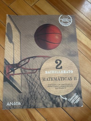 Libro Matemáticas2 Bachillerato ed. Anaya