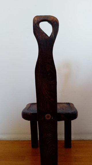 Sedia antica da caminetto in legno massello 1900