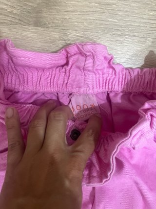 Falda vaquera rosa con cintura elástica