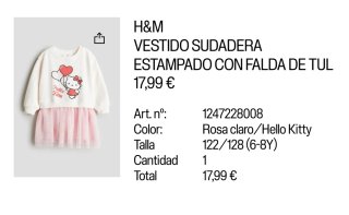 Lote Ropa Hello Kitty Niña H&M Talla 6-8