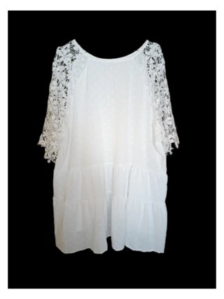 Blusón blanco encaje tallas grandes (54-60)