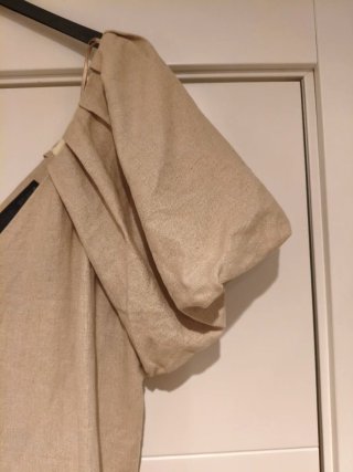 Vestido Zara Beige Lino Talla L