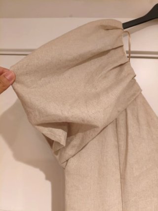 Vestido Zara Beige Lino Talla L
