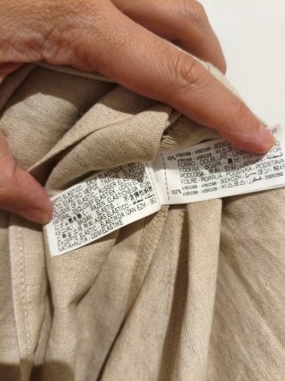 Vestido Zara Beige Lino Talla L