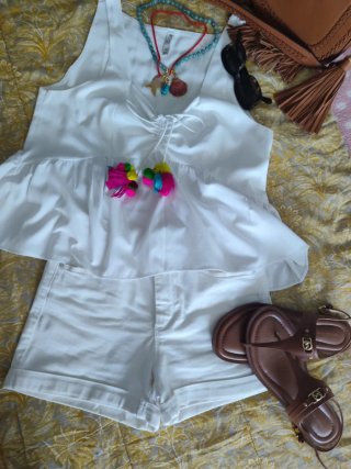 Blusa Zara tirantes con abalorios