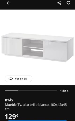 Mueble TV ikea blanco brillante