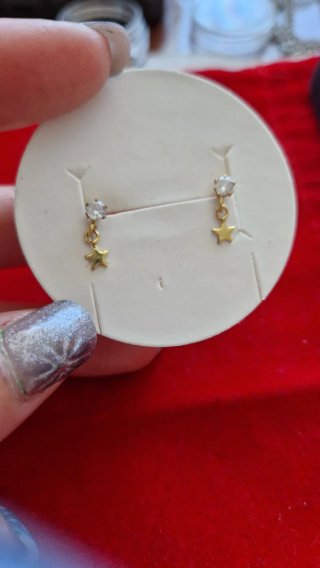 Pendientes plata dorada con estrella