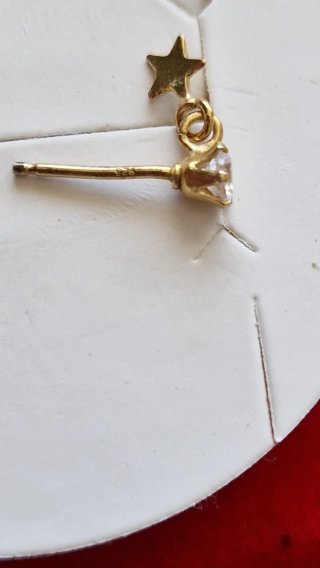 Pendientes plata dorada con estrella