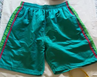 Bañadores hombre rayas negro/rojo T.52