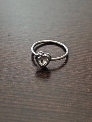 Anillo Corazón Chakra Rosa Plateado.