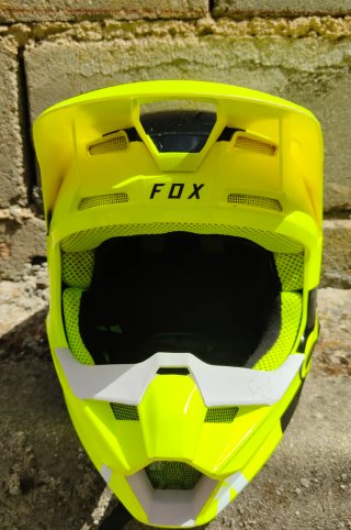 Casco FOX V1 Skew Fluo Yellow NIÑO  TALLA YL