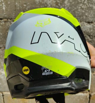 Casco FOX V1 Skew Fluo Yellow NIÑO  TALLA YL