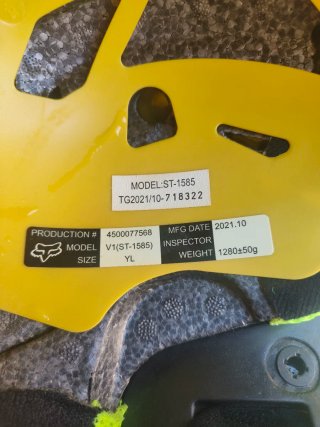 Casco FOX V1 Skew Fluo Yellow NIÑO  TALLA YL