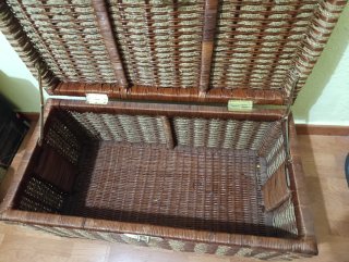 Baúl Ratan Latón Chinoiserie Años 70