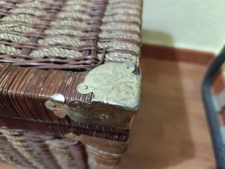Baúl Ratan Latón Chinoiserie Años 70