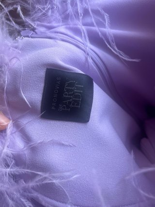 Vestido Pronovias Morado con Plumas