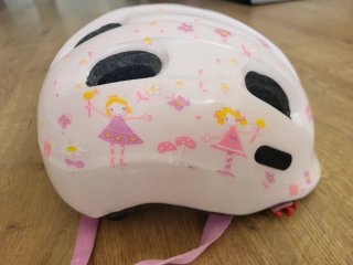 Casco bici infantil ABUS rosa mariposas