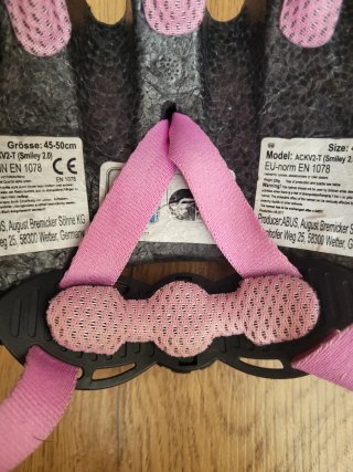 Casco bici infantil ABUS rosa mariposas