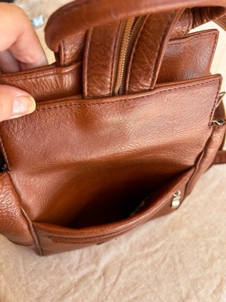 Bolso mochila ecopiel marrón
