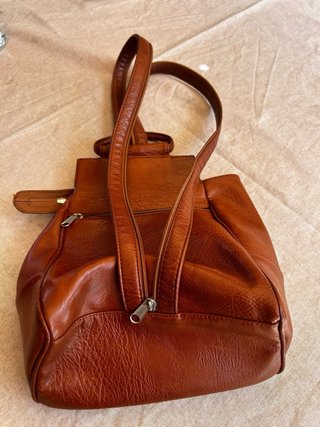 Bolso mochila ecopiel marrón