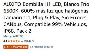 Pack Iluminación LED Philips H7-LED + Auxito H1