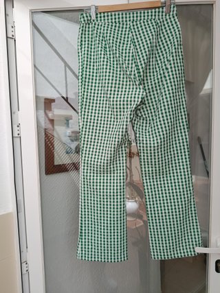 Pantalón cuadros Vichy verde y blanco
