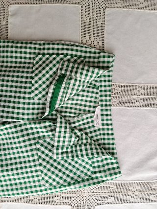 Pantalón cuadros Vichy verde y blanco