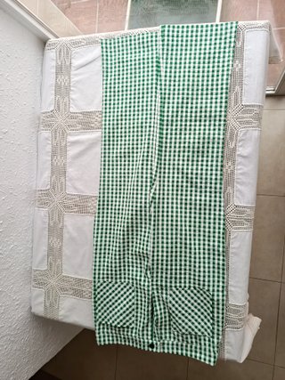 Pantalón cuadros Vichy verde y blanco