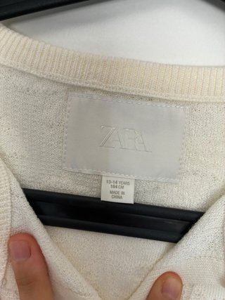 Chaqueta Zara calada blanca T.13-14