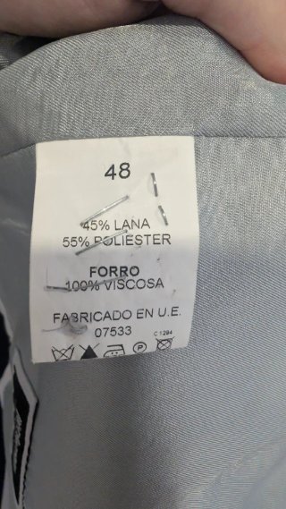 Chaqué azul formal talla 48 Pantalón talla 44