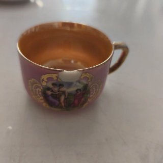 Juego café porcelana rosa vintage