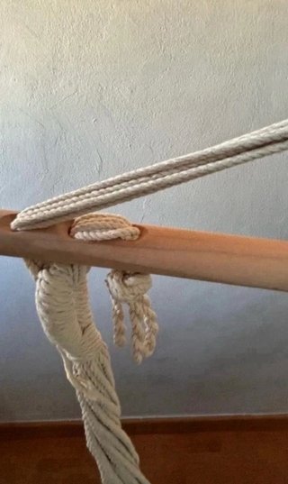 Silla Hamaca Colgante Tela Madera Nueva