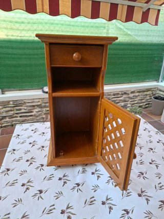 Mueble auxiliar madera rústico cajón y hueco