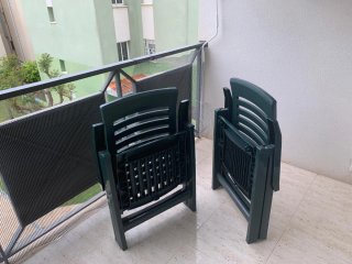 2 Sillas y 2 tumbonas de Jardín Apilables Verdes
