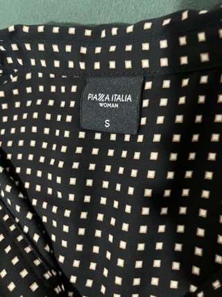 Camisa estampada cuadros blanco y negro