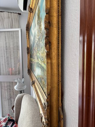 Cuadro Pintura Lienzo Marco Madera Dorado