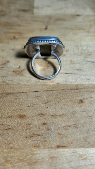 Anillo de plata 925 con nácar de talla cuadrada XL