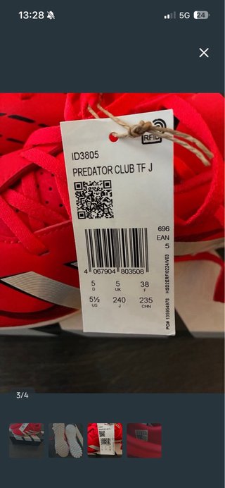 Botas de fútbol Adidas(T-38)Predator No negociable