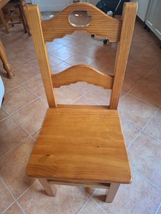 Mesa de comedor 160x80 cm y 6 sillas de madera