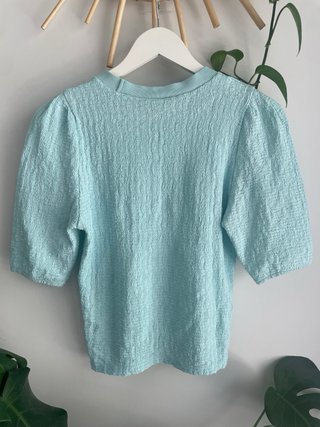 Blusa Bimba y Lola azul turquesa texturizada