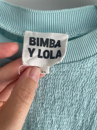 Blusa Bimba y Lola azul turquesa texturizada